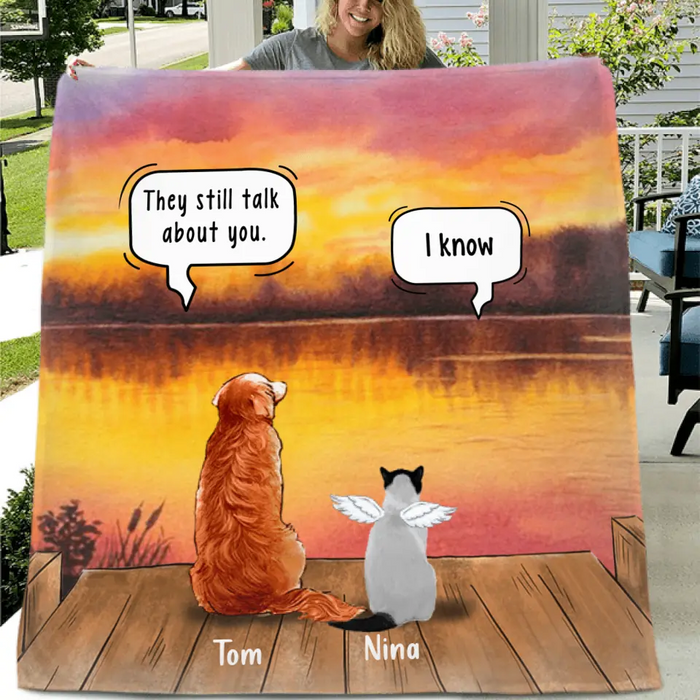 Personalized Memorial Pet Blanket - Up to 5 Pets - Best Gift For Dog/Cat Lover