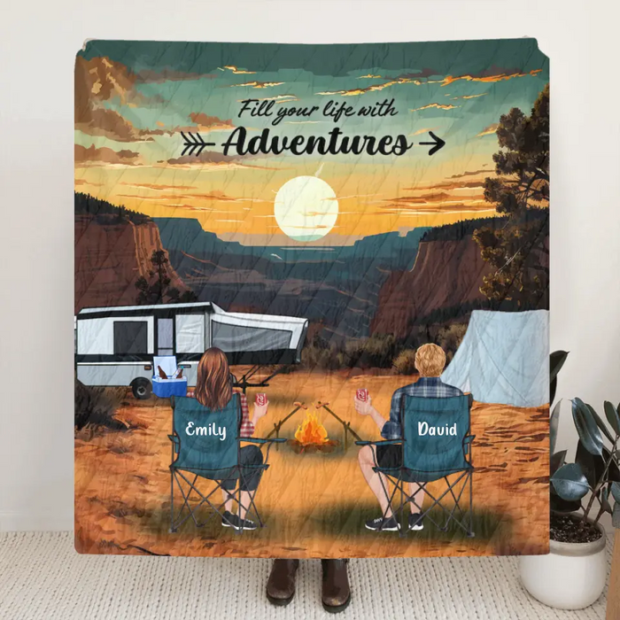 Personalized Camping Grand Canyon National Park Quilt/Fleece Blanket - Full Option - Best Gift For Camping Lovers - Fill Your Life With Adventures