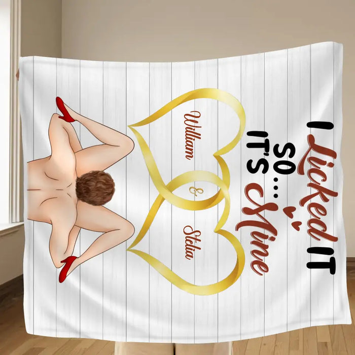 Personalized Couple Fleece Throw Blanket/Quilt - Gift Idea For Him/Her - I Licked It So It's Mine