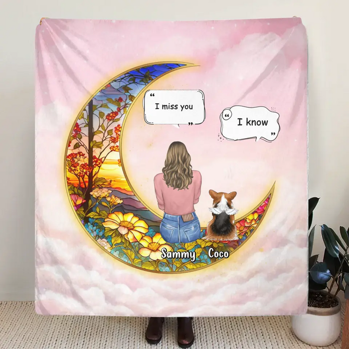 Personalized Memorial Pet Fleece Throw Blanket/Quilt - Up to 3 Dogs/Cats/Rabbits - Memorial Gift Idea for Pet Owners