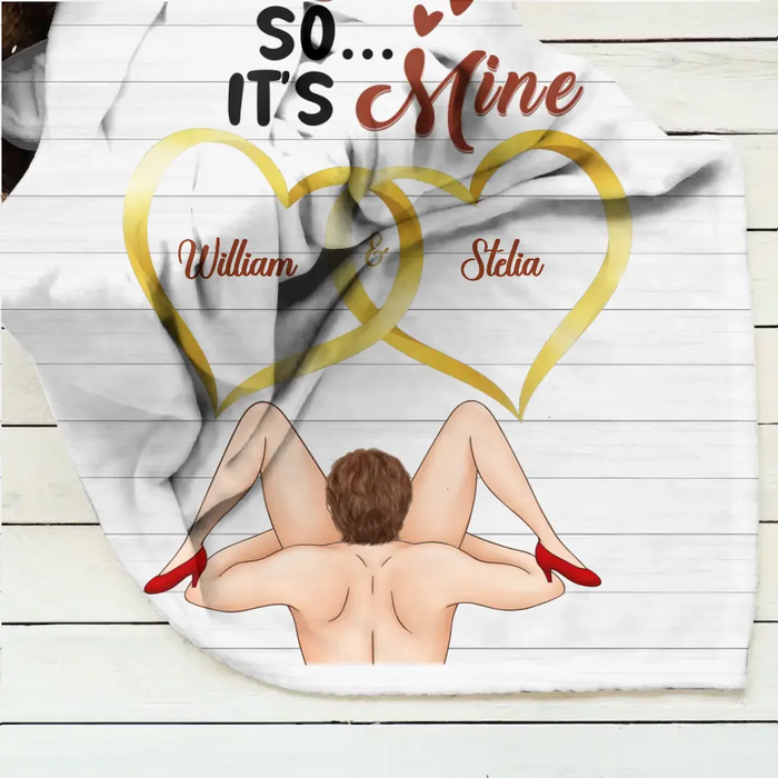 Personalized Couple Fleece Throw Blanket/Quilt - Gift Idea For Him/Her - I Licked It So It's Mine