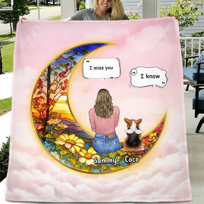 Personalized Memorial Pet Fleece Throw Blanket/Quilt - Up to 3 Dogs/Cats/Rabbits - Memorial Gift Idea for Pet Owners