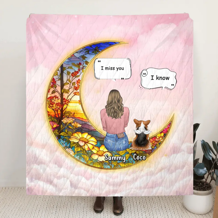 Personalized Memorial Pet Fleece Throw Blanket/Quilt - Up to 3 Dogs/Cats/Rabbits - Memorial Gift Idea for Pet Owners