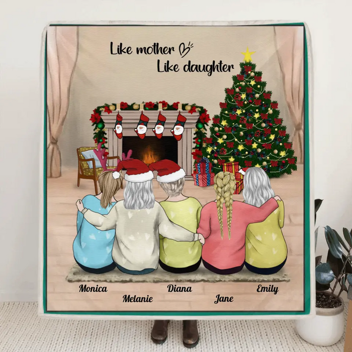 Personalized Single Mom and Kids Quilt/Fleece Blanket - Christmas Gift for Family, Single Mom - Up to 4 Kids