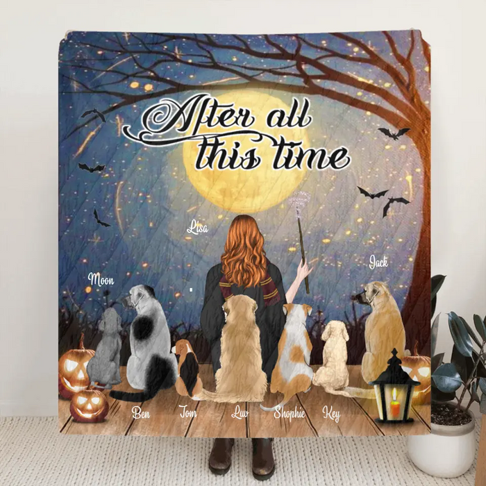 Personalized Witch Blanket - Up to 7 Dogs - Halloween Gift Idea For Dog Lovers - After All This Time