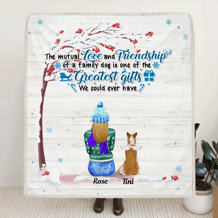 Personalized Memorial Dog Winter Quilt/Fleece Blanket - Mom With Up to 4 Dogs - Best Gift For Dog Lover -  8ALLOF