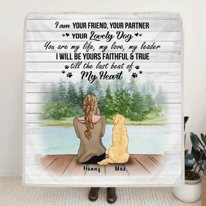 Personalized Dog Mom Quilt/Fleece Blanket/Pillow Cover - Up to 5 Dogs - Best Gift For Dog Lovers - I'm Your Friend, Your Partner - TBZX4U
