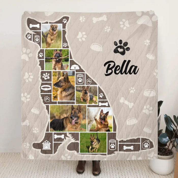 Personalized Dog Photo Fleece Throw Blanket & Quilt - Upload Photo - Gift Idea for Dog Owners