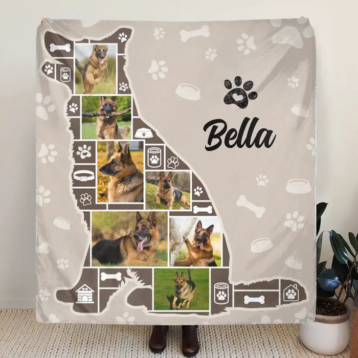 Personalized Dog Photo Fleece Throw Blanket & Quilt - Upload Photo - Gift Idea for Dog Owners
