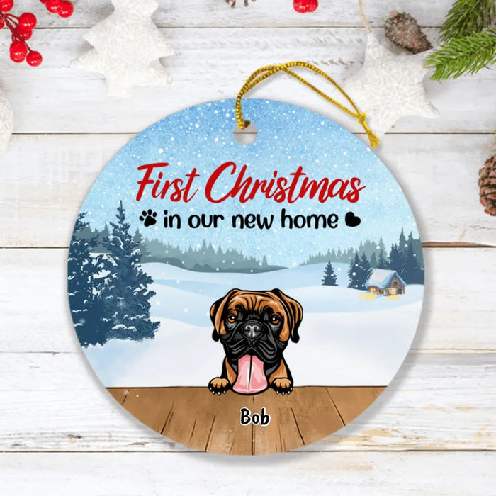 Personalized Christmas Dog Ornament - Up to 7 Dogs - Christmas Gift For Dog Lover - First Christmas In Our New Home