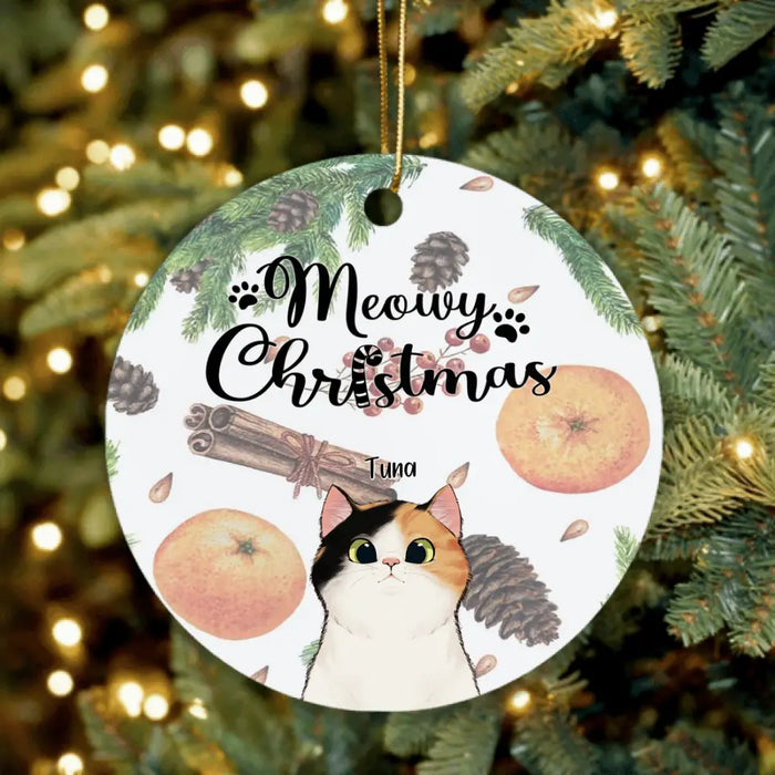 Personalized Christmas Cat Ornament - Best Gift Ideas For Christmas and Cat Lovers - Meowy Christmas - TW5J6V