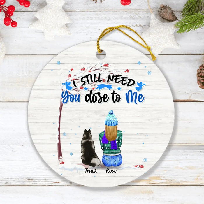 Personalized Memorial Dog Winter Ornament - Mom With Up to 4 Dogs - Best Gift For Dog Lover - 8ALLOF