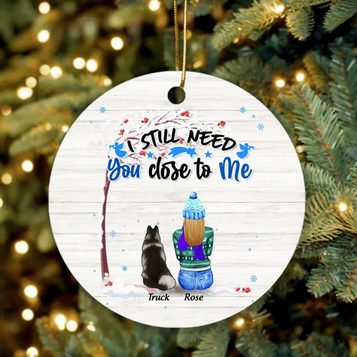 Personalized Memorial Dog Winter Ornament - Mom With Up to 4 Dogs - Best Gift For Dog Lover - 8ALLOF