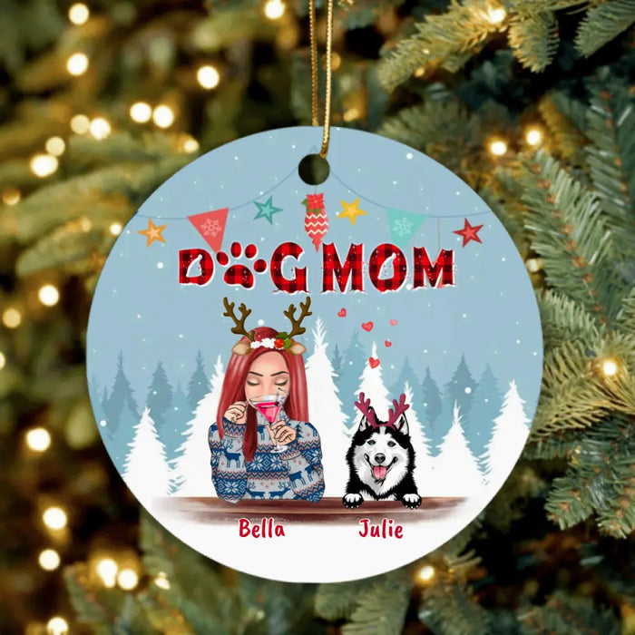 Personalized Pet Mom Xmas Ornament - Up to 4 Pets - Best Gift For Dog/Cat Lover - 2T7CRT