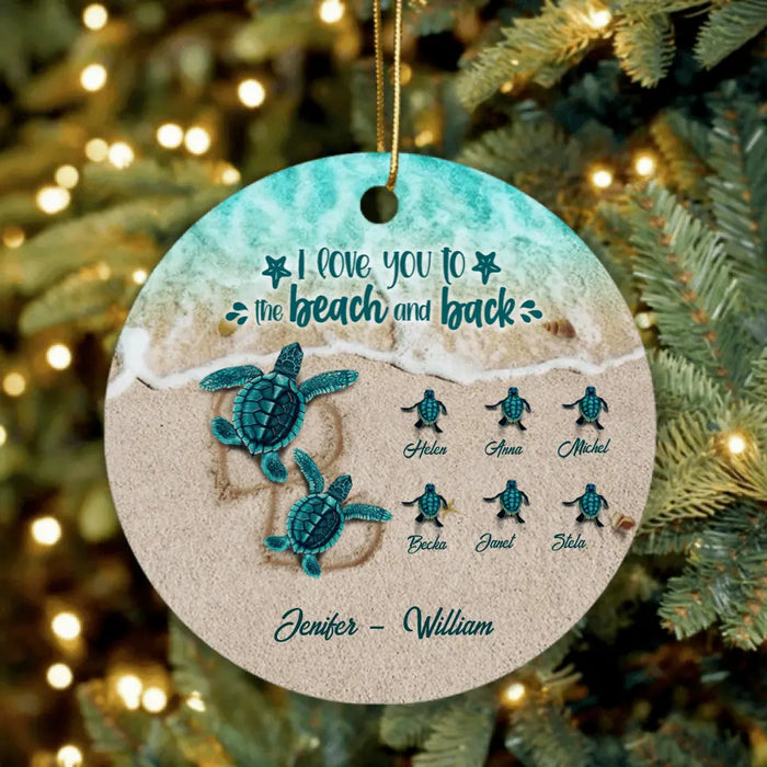 Personalized Turtle Ornament - Up to 6 Baby Turtles - And So We Build A Life We Love