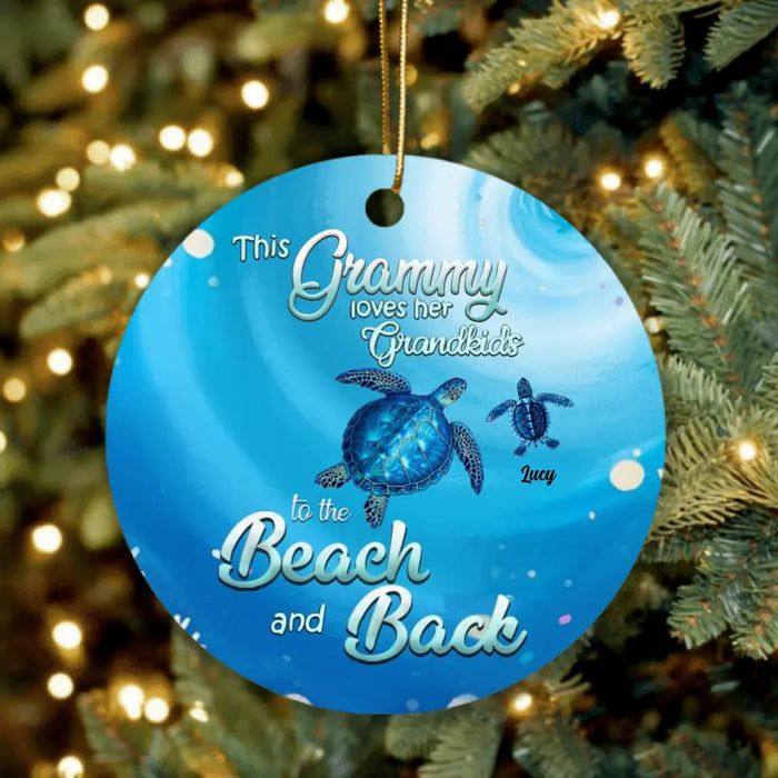 Personalized Grandma Turtle Ornament - Up to 6 Turtles - This Grammy Loves Her Grandkids To The Beach And Back - HWDFYR
