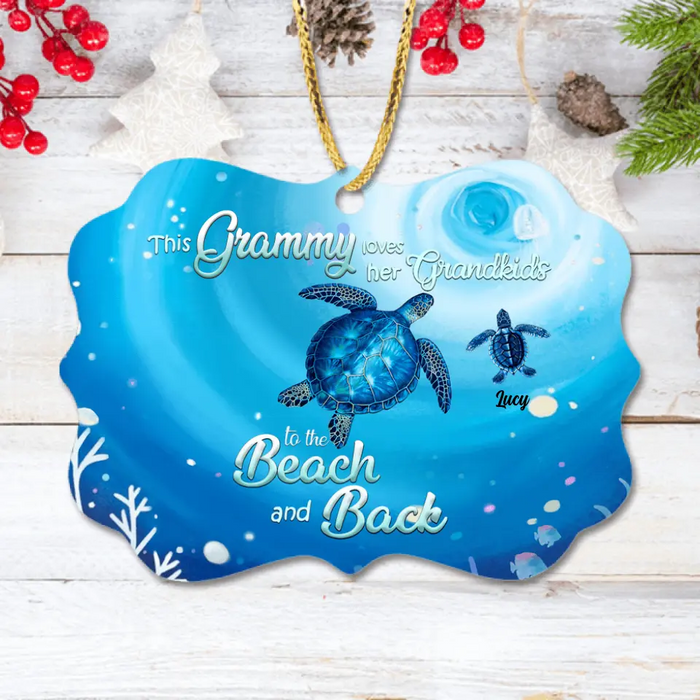 Personalized Grandma Turtle Ornament - Up to 6 Turtles - This Grammy Loves Her Grandkids To The Beach And Back - HWDFYR