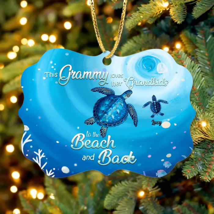 Personalized Grandma Turtle Ornament - Up to 6 Turtles - This Grammy Loves Her Grandkids To The Beach And Back - HWDFYR