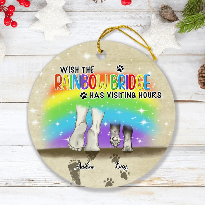 Personalized Dog's Paws Ornament - Best Gift Idea For Dog Lovers - Wish The Rainbow Bridge Has Visiting Hours