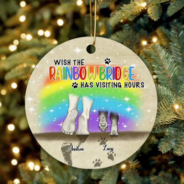 Personalized Dog's Paws Ornament - Best Gift Idea For Dog Lovers - Wish The Rainbow Bridge Has Visiting Hours