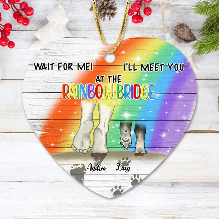 Personalized Dog's Paws Ornament - Best Gift Idea For Dog Lovers - Wish The Rainbow Bridge Has Visiting Hours