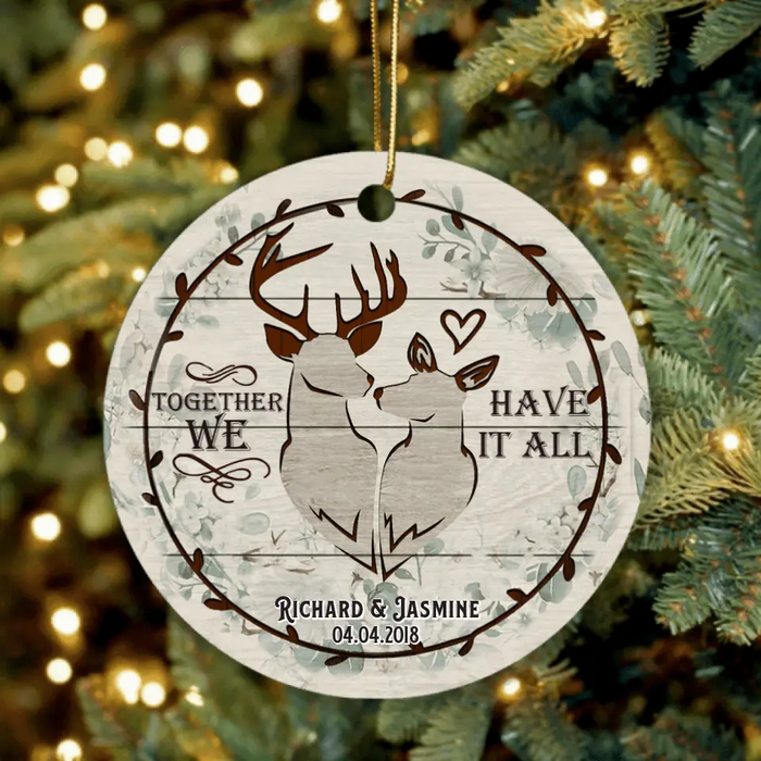 Personalized Old Buck & Sweet Doe Ornament - Best Gift For Couple