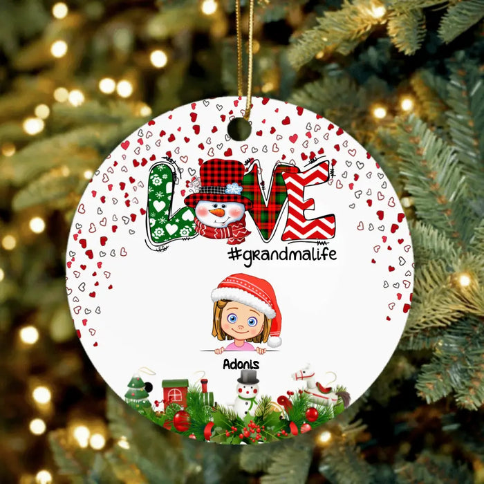 Personalized Christmas Grandmalife Ornament - Up to 6 Kids - Gift Idea For Grandma, Mama