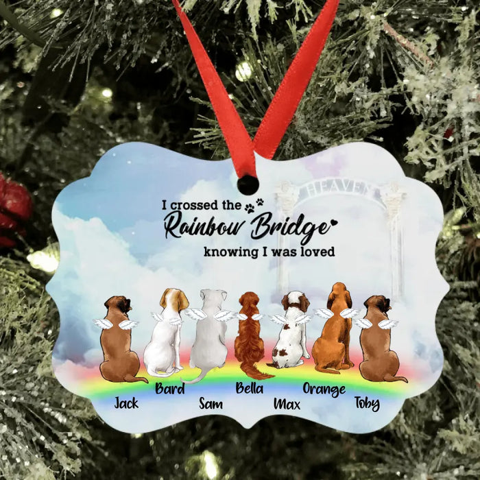 Personalized Memorial Pets Ornament - Up to 7 Pets - Memorial Gift For Dog Lovers/Cat Lovers - You Left Your Paw Prints On My Heart - AXSIO5