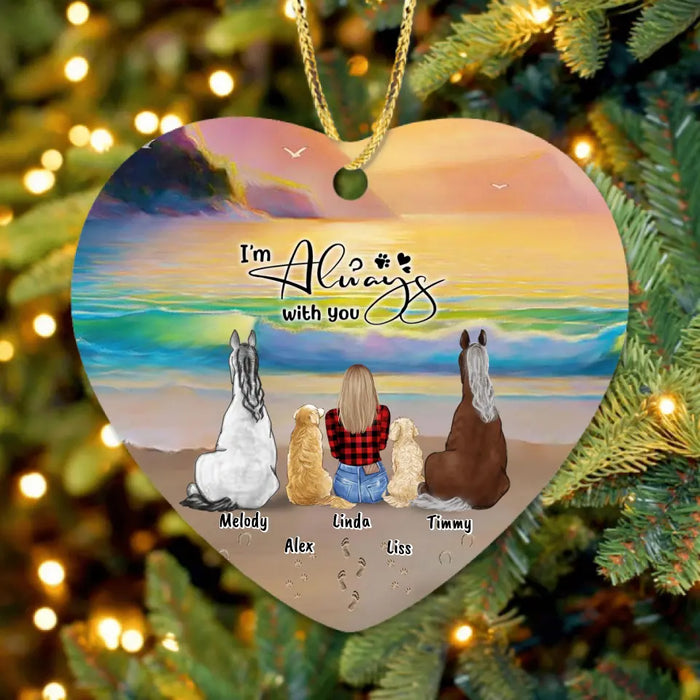 Personalized Footprint Ornament - Up to 4 Pets - Best Gift Dog Lovers/Horse Lovers - Never Walk Alone - G7PP86