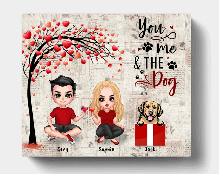 Personalized Couple Canvas - Up to 5 Dogs - Gifts for Couples - Happy Valentine's Day