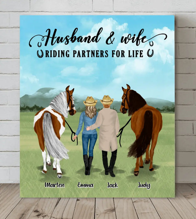 Personalized Horse Couple Canvas - Best Gift For Couple, Lover - You And Me And The Horses