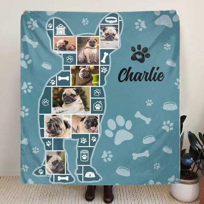 Custom Dog Photo Fleece Throw Blanket & Quilt - Gift Idea for Dog Lovers/Owners