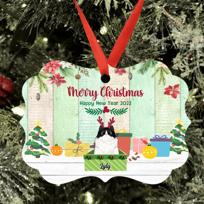 Personalized Cat Boxes Ornament - Up to 3 Cats - Christmas Gift For Cat Lover - Merry Christmas