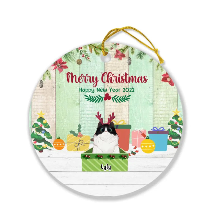Personalized Cat Boxes Ornament - Up to 3 Cats - Christmas Gift For Cat Lover - Merry Christmas