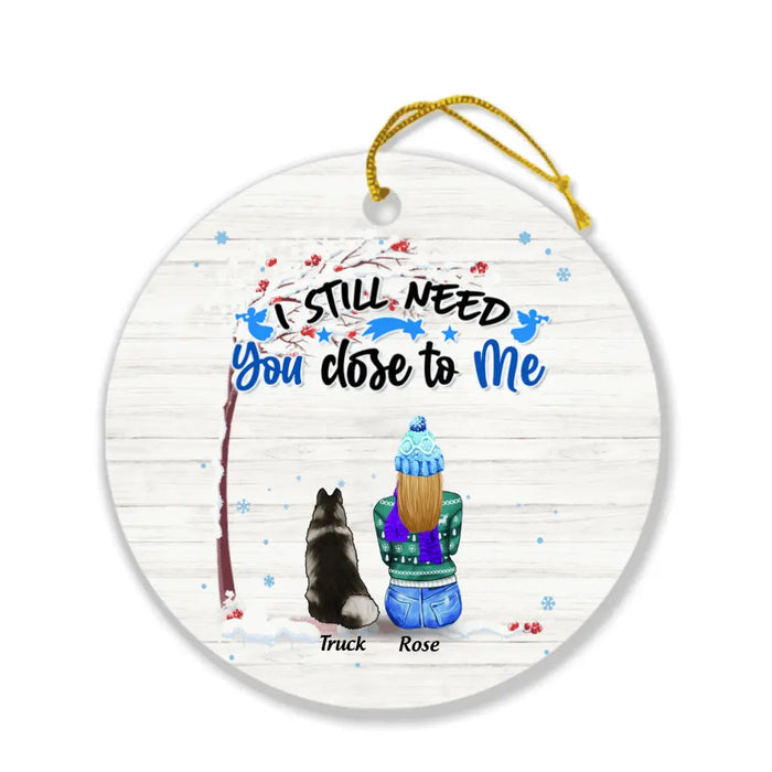 Personalized Memorial Dog Winter Ornament - Mom With Up to 4 Dogs - Best Gift For Dog Lover - 8ALLOF