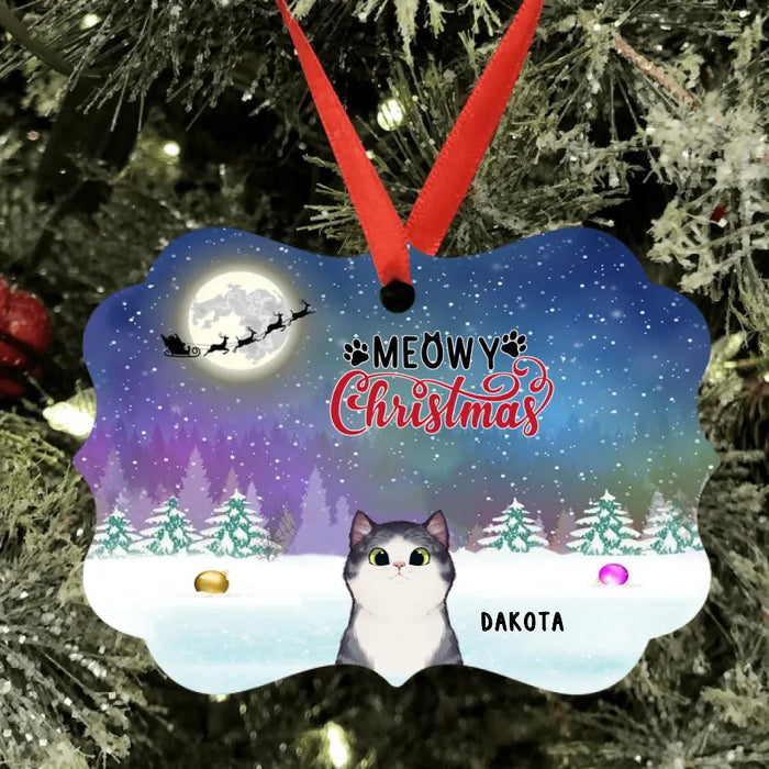 Personalized Christmas Pet Ornament - Up to 3 Cats/Dogs - Christmas Gift For Cat/Dog Lover - Meowy Christmas