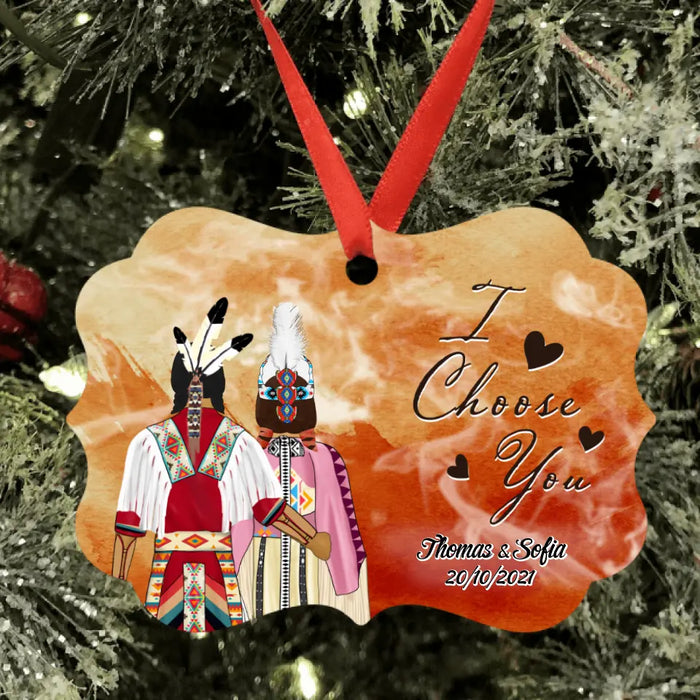 Personalized Native Couple Ornament - Best Gift For Couple - I Choose You