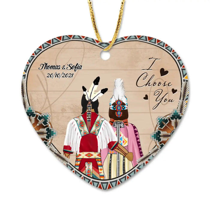 Personalized Native Couple Ornament - Best Gift For Couple - I Choose You