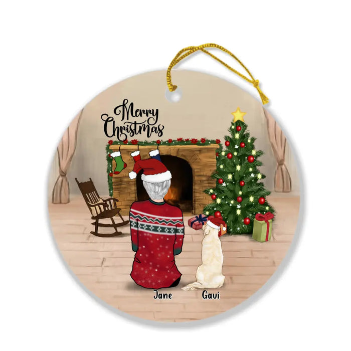 Personalized Single Mom/Dad Ornament - Gift For Single Mom - Single Mom/Dad Up to 3 Kids/ 3 Teens/ 4 Pets - Merry Christmas