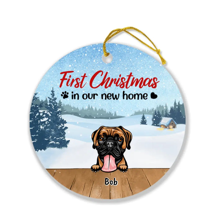 Personalized Christmas Dog Ornament - Up to 7 Dogs - Christmas Gift For Dog Lover - First Christmas In Our New Home