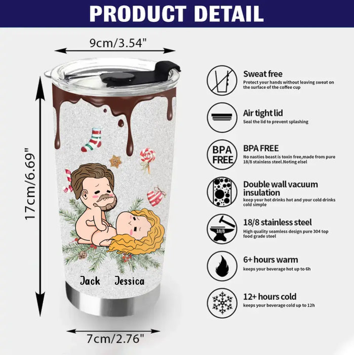 Personalized Couple Tumbler - Best Gifts Idea For Husband/Wife/Birthday/Anniversary/Valentines - Baby It's Cold Outside