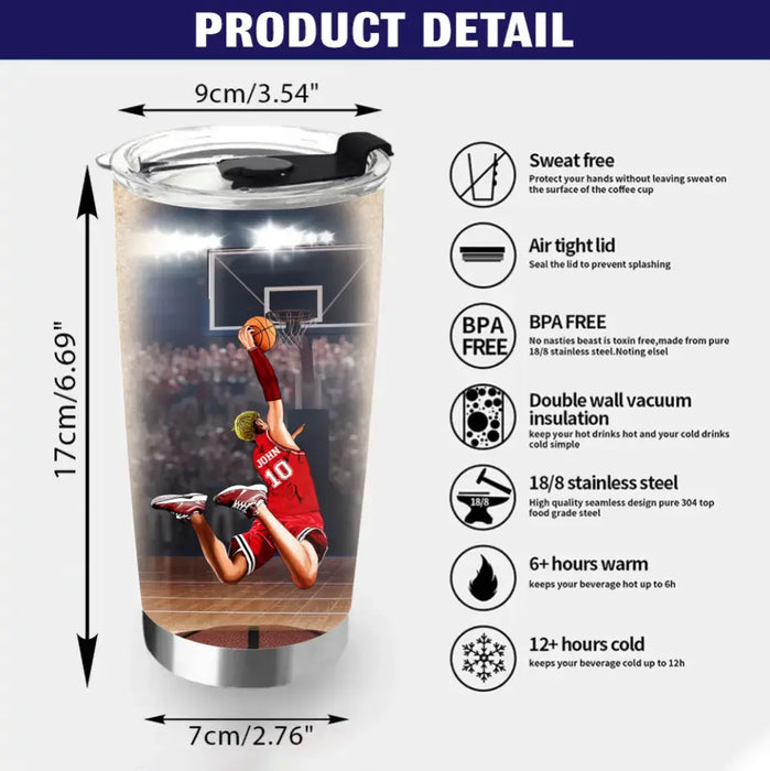 Personalized Basketball Tumbler - Gift Idea For Basketball Lovers/Son/Grandson - Basketball Life Lessons