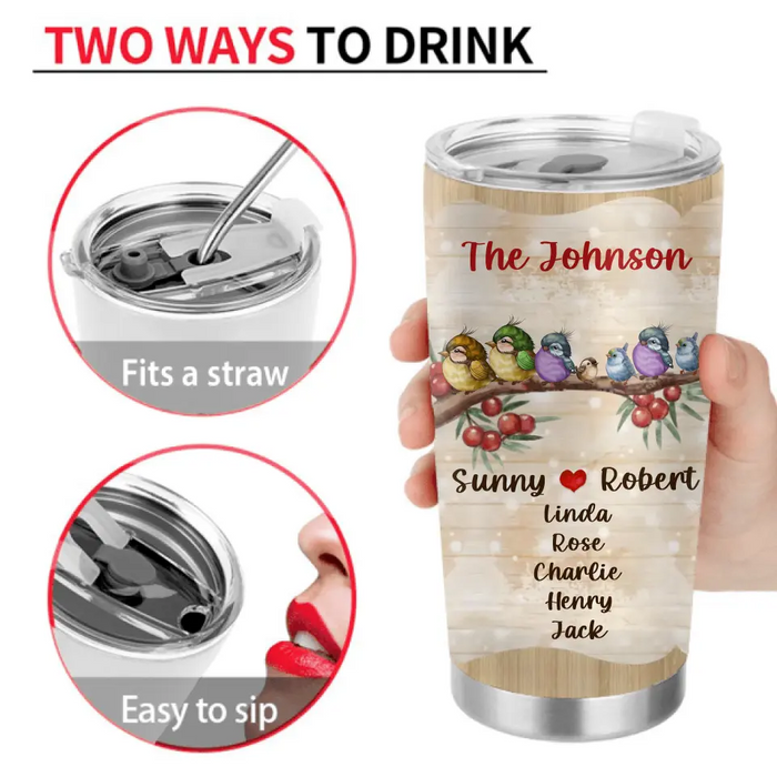 Personalized Memorial Family Tumbler - Gift Idea For Family - Up to 5 Kids - God Blessed The Broken Road