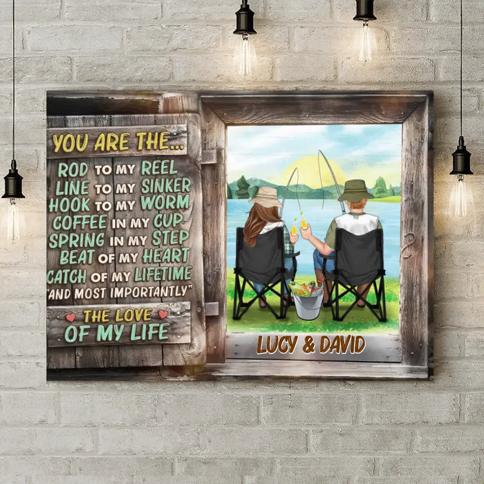 Personalized Fishing Couple Horizontal Canvas - Gift Idea for Couple - You Are The Rod To My Reel