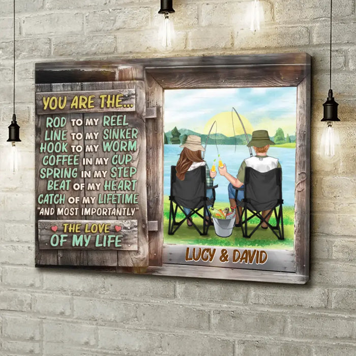 Personalized Fishing Couple Horizontal Canvas - Gift Idea for Couple - You Are The Rod To My Reel