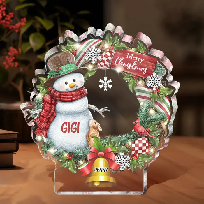 Personalized Gigi Snowman Christmas Acrylic Plaque - Up to 10 Kids - Christmas 2023/Gift For Grandma/Mom - Merry Christmas