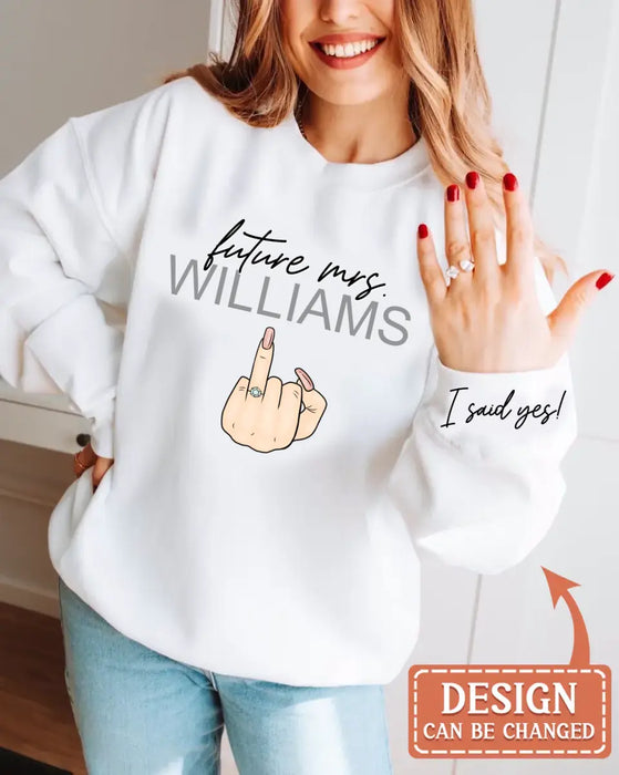 Personalized Engagement AOP Sweater - Gift Idea for Her/Couple - Future Mrs.