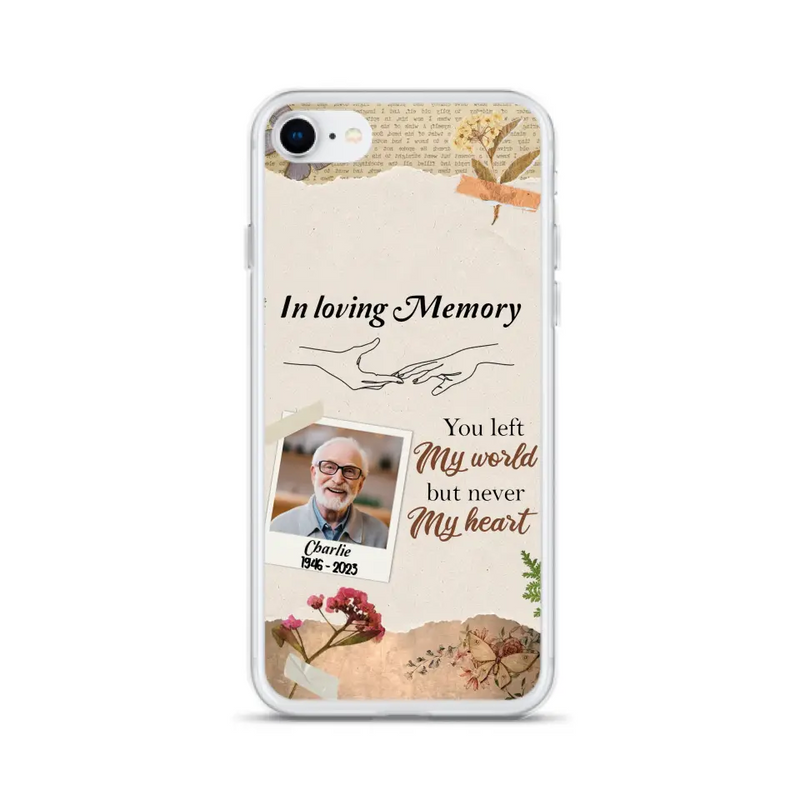 Custom Personalized Memorial Phone Case - Memorial Gift Idea For Family - Case For iPhone/Samsung - You Left My World But Never My Heart