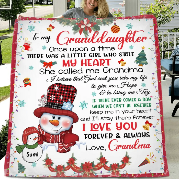 Personalized To My Granddaughter Fleece Throw Blanket & Quilt - Gift Idea For Granddaughter - I Love You Forever & Always