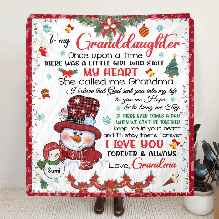 Personalized To My Granddaughter Fleece Throw Blanket & Quilt - Gift Idea For Granddaughter - I Love You Forever & Always